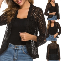 European Style Sexy Semi-Sheer Irregular Lace Outerwear