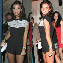 Fashion Backless Lace Spliced Short Sleeve Round Neck Jumpsuits