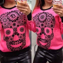 Fashion Long Sleeve Round Neck Printed Sweatshirt