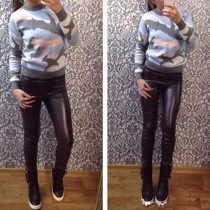 Fashion Long Sleeve Round Neck Printed Sweatshirt