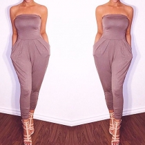 Sexy Strapless High Waist Slim Fit Jumpsuits