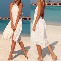 Sexy Backless Off-shoulder White Dress