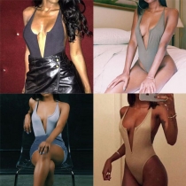 Sexy Backless Deep V-neck Sling Rompers