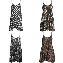 Sexy Backless Printed Sling Dress