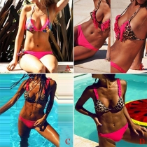 Sexy Printed Halter Bikini Set
