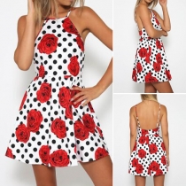 Sexy Backless Off-shoulder Printed Dress