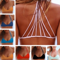 Sexy Solid Color Push-up Halter Bikini Set