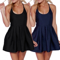Sexy Low-cut Backless High Waist Sling Dress