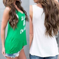 Casual Style Letters Printed All-match Tank Tops 