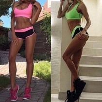 Sexy Backless Sleeveless Tops + Shorts Sports Suit
