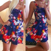 Sexy Backless High Waist Printed Sling Dress