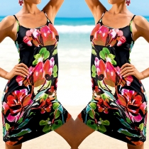 Fashion Printed Sling Dress