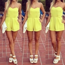 Sexy Strapless Solid Color Rompers