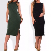 Cozy Style Round Neck Sleeveless Side Zipper Dress