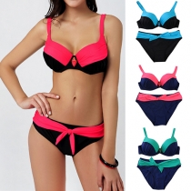 Sexy Contrast Color Oversized Bikini Set