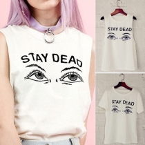 Cute Letters Printed All-match Tank Tops