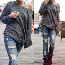 Fashion Round Neck Long Sleeve Tassel Decoration Loose-fitting Sweatshirt