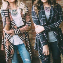Fashion Casual Splice Irregular Hemline Knit Cardigan 
