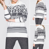 Fashion Printed Long Sleeve Hoodie Sweatshirt 