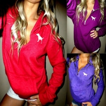 Fashion Casual Long Sleeve Front Zipper Pocket Hoodie Sweatshirt Coat