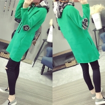 Fashion Casual All-match Spliced Long Sleeve Hoodie Sweatshirt 