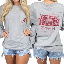 Fashion Casual Letters Printed Long Sleeve Sweatshirt 
