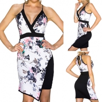 Fashion Sexy Deep V-neck Sleeveless Sling Dress