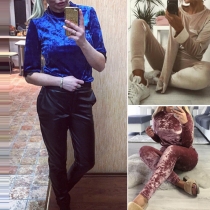 Fashion Casual Solid Color Round Neck Long Sleeve Sports Suit 