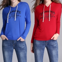 Fashion Letters Printed Long Sleeve Hoodies