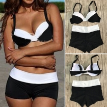 Fashion Sexy Double Contrast Color Two-piece Bikini Swimsuit
