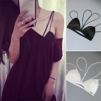 Fashion Sexy Solid Color V-shaped Sling Bra