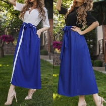 Fashion Contrast Color Short Sleeve POLO Collar Shirt Dress
