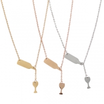 Kreativ Stil Vinglas & Flaska Hängsmycke Halsband