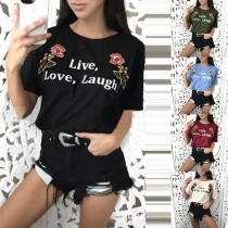 Fashion Printed Short Sleeve Round Neck T-shirt