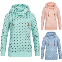 Fashion Contrast Color Long Sleeve Side Pockets Velvet Hooded Sweatshirt 