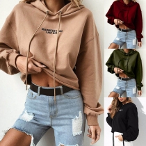 Fashion Letters Printed Long Sleeve Hoodie 