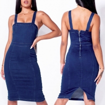 Sexy Backless Slim Fit Sling Denim Dress