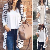 Fashion Long Sleeve Striped Cardigan 