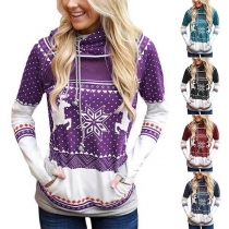 Fashion Printed Long Sleeve Slim Fit Hoodie 