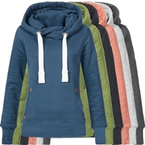 Fashion Solid Color Long Sleeve Slim Fit Hoodie 
