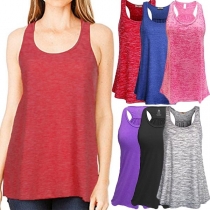 Fashion Mixed Color Round Neck Tank Top