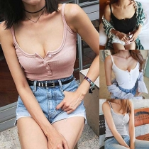 Fashion Solid Color Slim Fit Cami Top