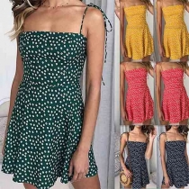 Sexy Backless Printed Sling Dress