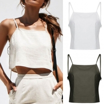 Sexy Backless Solid Color Cami Top