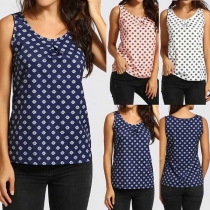 Fashion Sleeveless Round Neck Printed Tank Top 