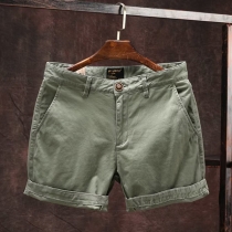 Högmidjade enfärgade shorts för kvinnor