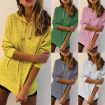 Fashion Solid Color Long Sleeve Hoodie