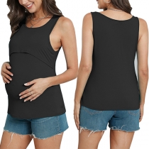 Fashion Round Neck Round Neck Breastfeeding Tank Top