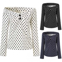 Fashion Dots Printed Slim Fit T-shirt