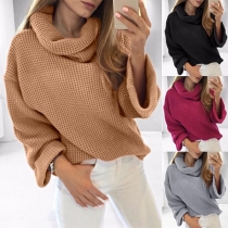 Fashion Solid Color Long Sleeve Cowl Neck Sweater
